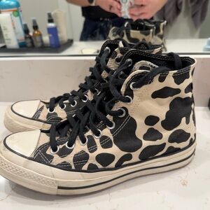 CUSTOM made cow print converse